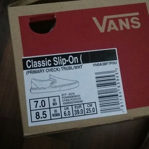 Van's blue checkered shoes